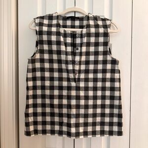 Jenni Kayne flannel plaid sleeveless henley